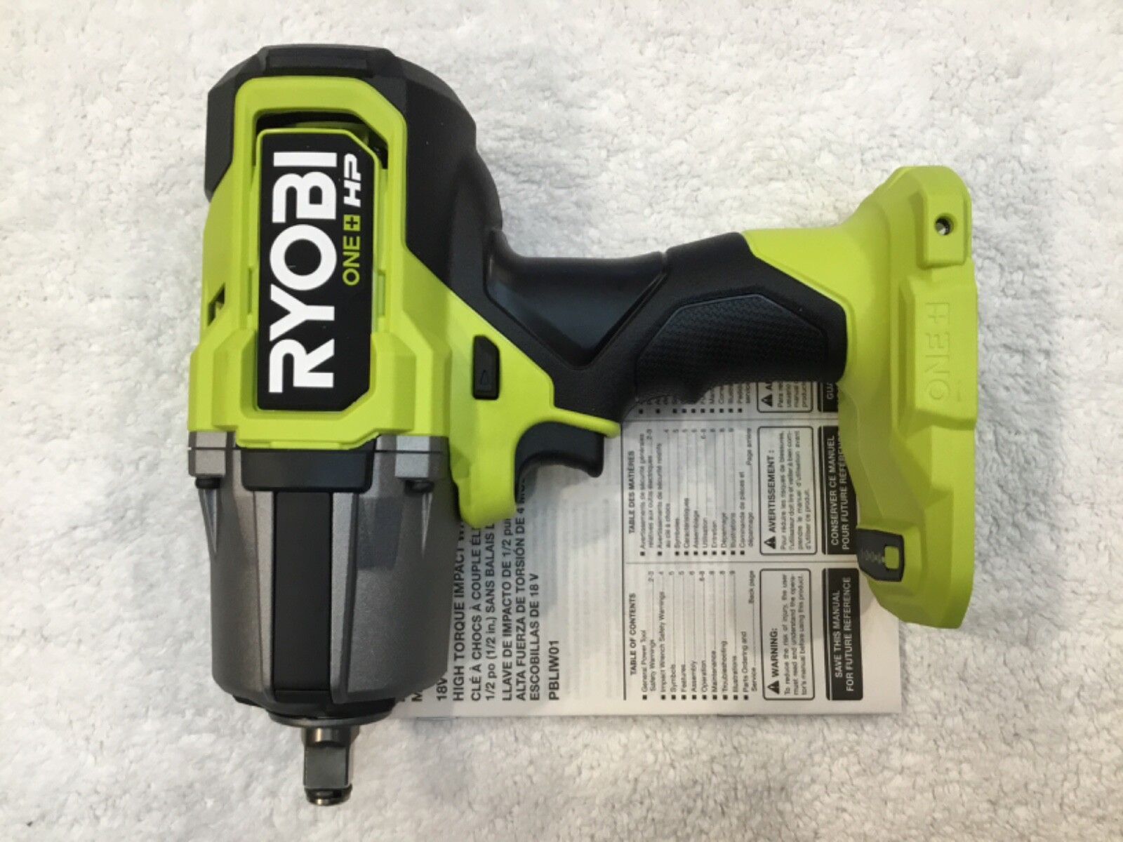 New Ryobi PBLIW01B One+ 18V 18 Volt HP Brushless 4 Mode 1/2&rdquo; Impact Wrench 