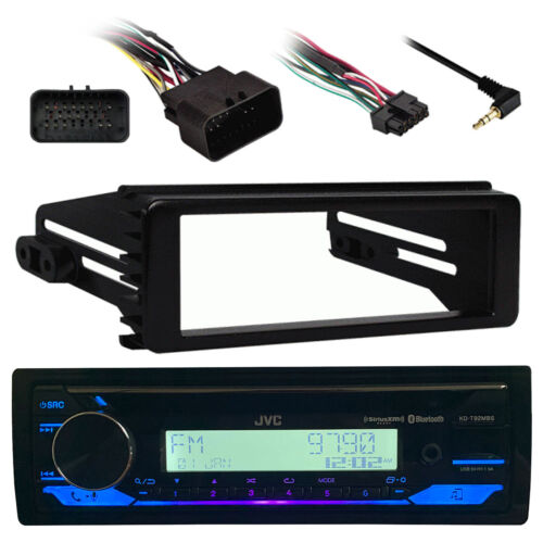 Harley 98-2013 FLHT FLHX Install Kit, JVC KDT92MBS Bluetooth USB AUX AM FM Radio - Picture 1 of 5