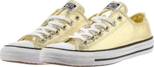 New Mens 9 Converse CTAS Low Metallic Gold Canvas 153181F MSRP $65