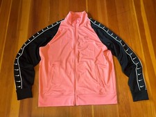 Nike Womens Classic Pink and Black Logo Zip Front Track Jacket Size Large