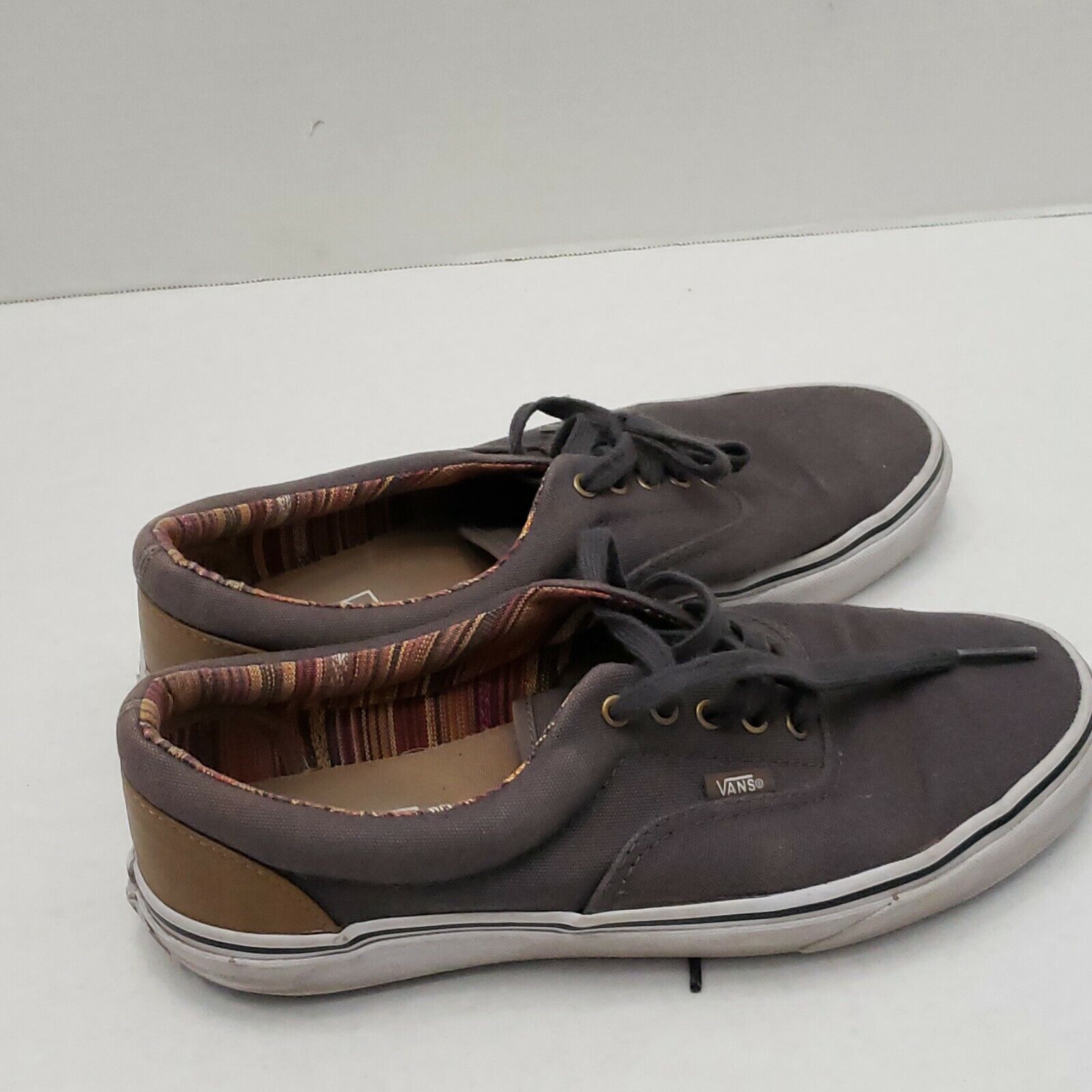 Vans Low Top Gray Men Flat Shoes 9.5 online Cash special price shopping Off Wall Lace the Up