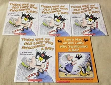 There Was an Old Lady Who Swallowed a Bat 5 Book Lot Colandro Guided Reading