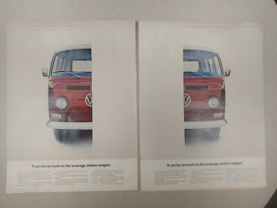 Vintage 1968 Original Magazine Ad Volkswagen 2PG SIDES Carries Weight VW BUS 
