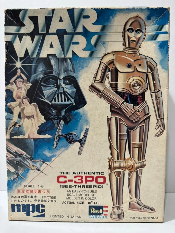 Vintage 1977 C-3PO Takara Revell MPC Kit Não Construído Bolsa Selada Escala 1:8 Versão Japão - Imagem 2 de 4