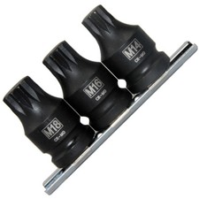 3 Kraft IMPACT Bit Steckschl&uuml;sselsatz Nuss 12-kant VIELZAHN XZN M14 M16 M18 KURZ