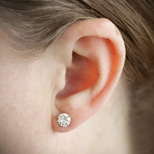 Damen 950 Platin Ohrstecker Diamant Ohrringe Rundschliff 3 Karat Lab Created