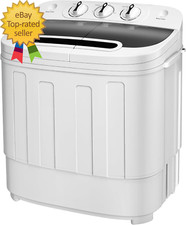 Compact Mini Twin Tub Washing Machine 13Lbs Capacity Portable Washer Wash and Sp