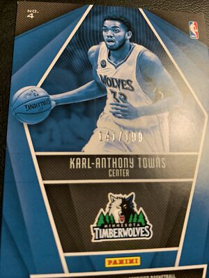 B50b #4 Karl Anthony towns 2016/17 totally certified franchise foundations/199￼