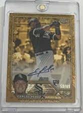 2023 Topps Chrome Gilded Gold Etch Carlos Perez Auto RC 50/99 #CGA-CP White Sox