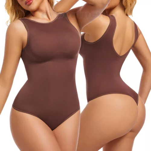 Women Crew Neck Full Body Shaper Slimming Firm Control Tummy Bodysuit Shapewear - Picture 20 of 33