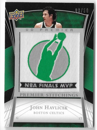 JOHN HAVLICEK  2007 UD PREMIER STITCHINGS NBA FINALS MVP PATCHH CARD #8/50!