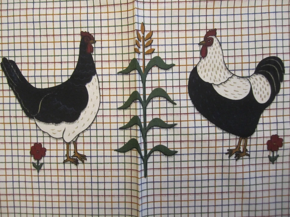 Panel de tela pollo gallo bloques manteles individuales algodón 6 bloques 12x16 Foto 4 de 4