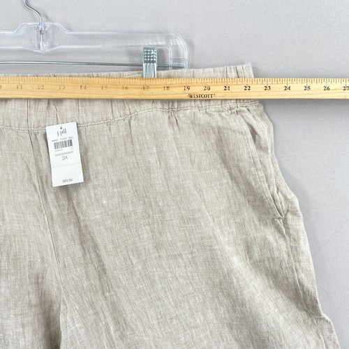 NWT Pure J.Jill Linen Wide Leg Crop Pants Plus Size 3X Sand Pull On Pockets - Picture 6 of 13