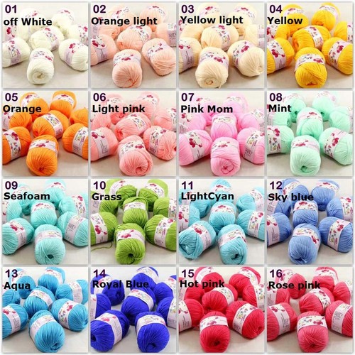 Sale 6 ballsx 50gr DK Baby Soft Cashmere Silk Wool hand knitting Crochet Yarn 42 - Picture 10 of 12
