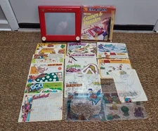Vintage Ohio Art Etch A Sketch Magic Screen Model 505 With 18 Games & Puzzles