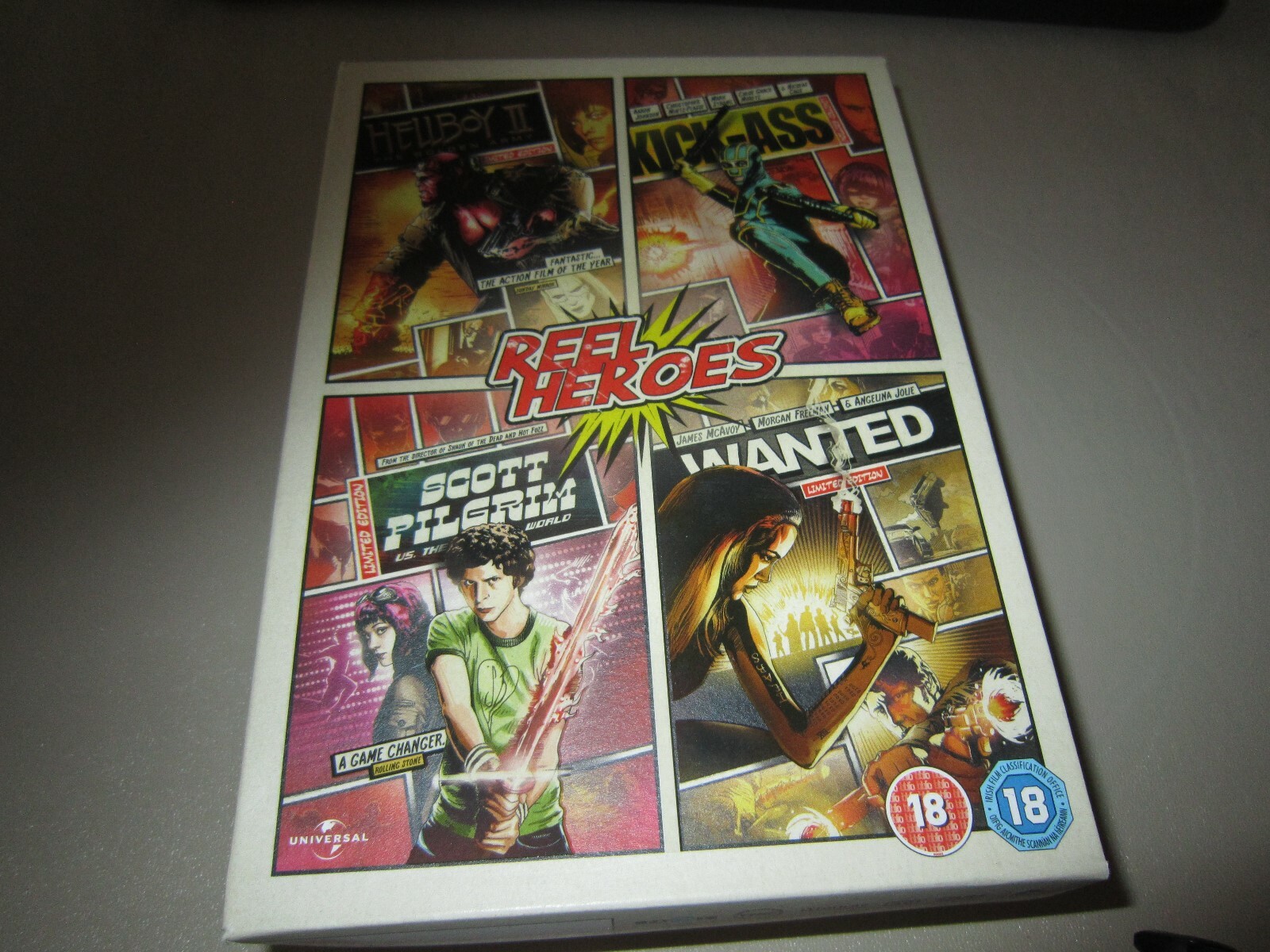 Wanted / Kick-Ass / Scott Pilgrim Vs. The World / Hellboy 2 (DVD, 2012,...