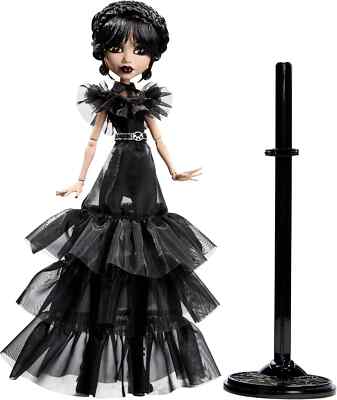 Monster High Rave'N Wednesday Addams Doll Black Gothic Gown Dress