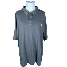 Polo Ralph Lauren Mens 2XB Big Black Gray Embroidered Pony Polo Shirt