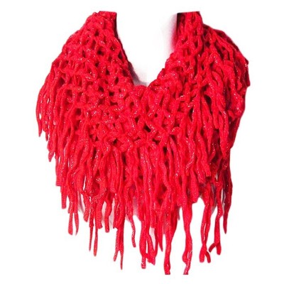 TIGERSTARS RED FISHNET INFINITY DOUBLE LOOP COLLAR SCARF