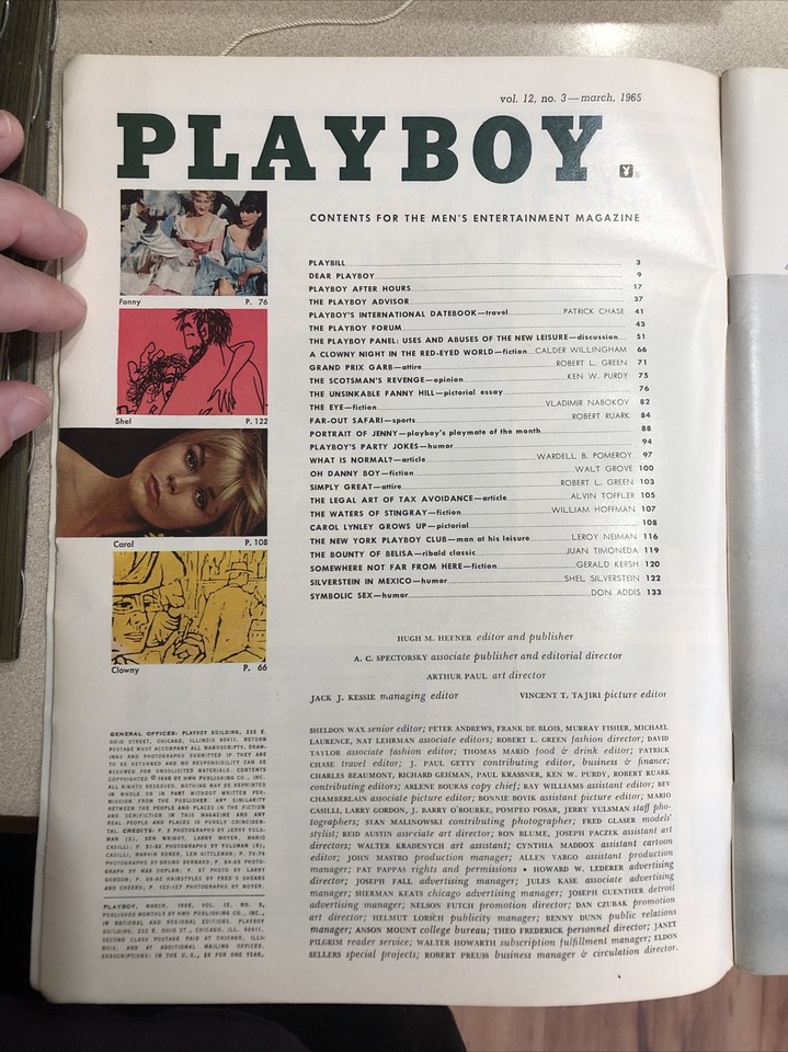 Playboy March 1965 Carol Lynley Vladimir Nabokov Steve Allen Vargas VG CF intact | eBay