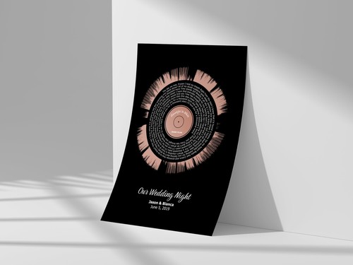 Personalised Song Lyric Soundwave Art - your choice of special song - Vinyl - Picture 5 of 7