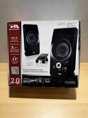 Cyber Acoustics CA-2022 18W Powered 2.0 Speaker System Control Pod New Open Box