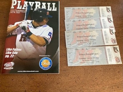Frisco Rough Riders vs. Corpus Christi Hooks  4 tickets + Playbill 7-28-2007