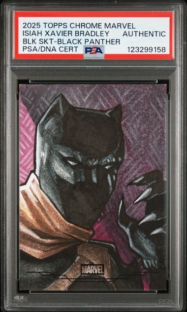 2025 TOPPS MARVEL CHROME SKETCH - BLACK PANTHER - PSA/DNA CERT - AUTHENTIC