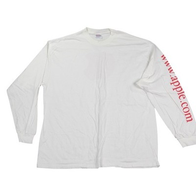 Apple Computer Big Logo Shirt Men XXL White Long Sleeve Spellout Promo apple.COM