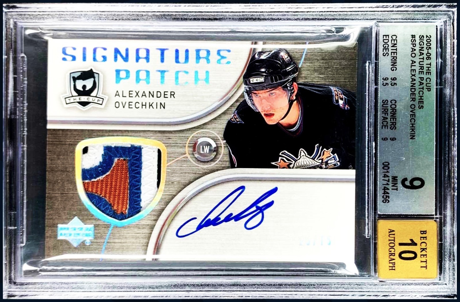 2005-06 UD The Cup Alexander Ovechkin Patch Auto RC BGS 9/10 - POP Masterpieces