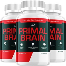(3 Pack) Primal Brain Capsules – PrimalBrain Natural Blend Memory Focus Support