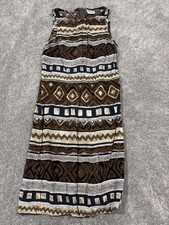 Vintage Studio Women's Dress Size 12 Tribal Aztec Geometric Sleeveless Midi