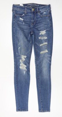 American Eagle Damen blau Größe 6 Skinny Distressed Stretch Jeans