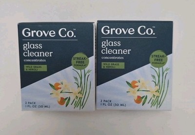 Grove Co. Glass Cleaner Concentrate Streak Free Wild Grass & Neroli 2 Pks Of 2 