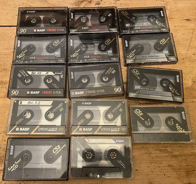 14 BASF Audiokassetten Chrome Super II 90 100 Konvolut Kassetten MC Vintage
