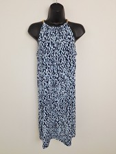Michael Kors Dress S Blue Sleeveless Chain Neck Halter n