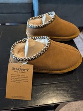 Bearpaw Tabitha Youth Size 1 Hickory Suede Slippers Clog Mule NWB