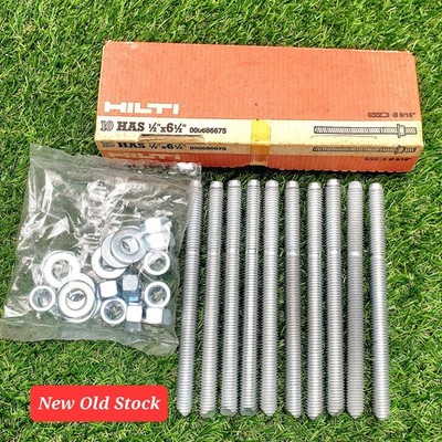 Hilti HAS Threaded Anchor Rods 1/2'' x 6-1/2'' Box of 10 PN 000686675 Heavy Duty