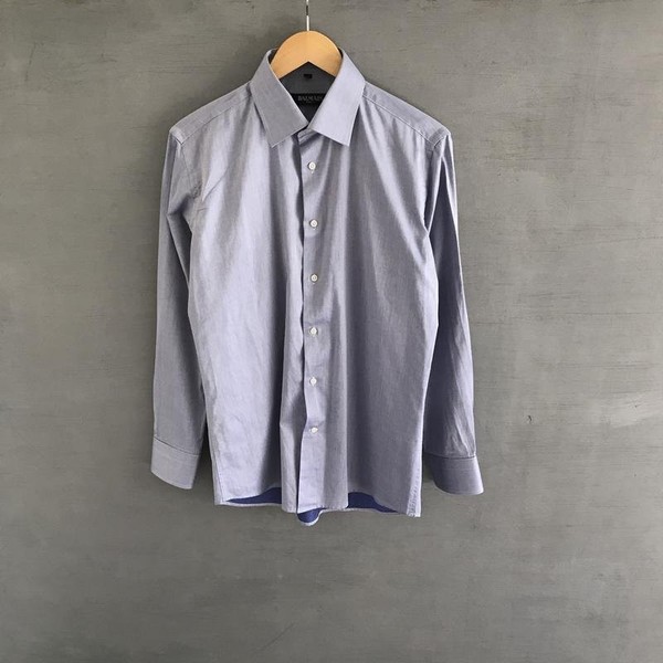 Men Balmain Shirt Blue Cotton 40 /L / 48
