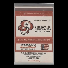 Matchbook Cover Wireco Brown Strand Wire Rope A.B.S. Contractors Cincinnati, OH