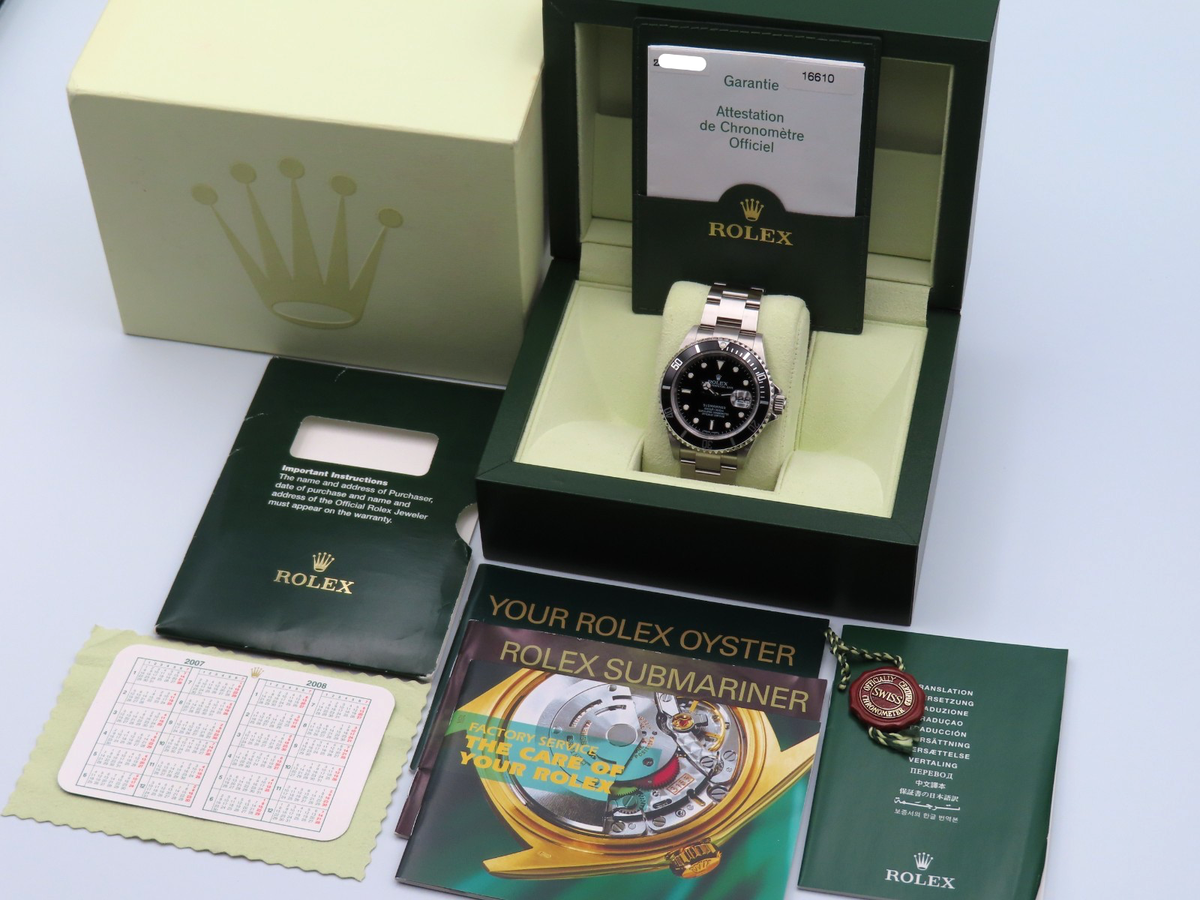 ROLEX 空箱　16610レフシール付き 2007 Rolex Submariner Date 16610 Unpolished Men's 40mm Wristwatch