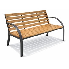 Panchina da Esterno, Giardino in Legno e Acciaio 120x53x84 cm Max 200 Kg - 9451C