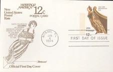 1974 FDC Postal Card Scott# UX67 - Fleetwood Cachet  UA