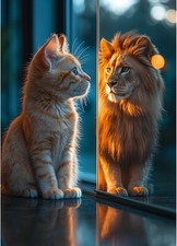 Lionhearted Cat 1000 Pc Jigsaw Puzzle, Brand New-Sealed Box 