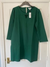 Image of green WALLIS Ponte Keyhole 3/4 sleeve SHIFT DRESS - SIZE UK 18 new with tags NWT