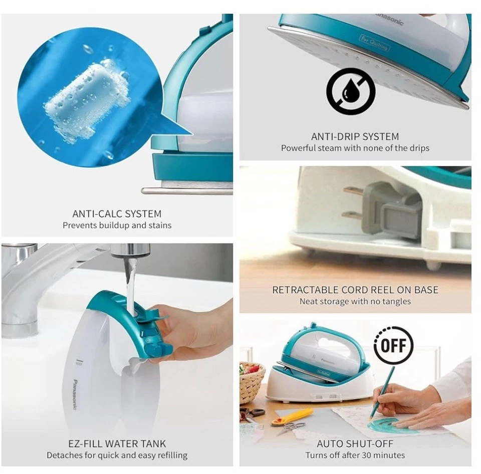 Panasonic NI-QL1000 Cordless 360 Freestyle Steam Dry Iron EUC - Image 4 of 4