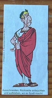Ferrero Duplo: Julius Cäsar, ein Asterix Ausschneide-Bild 1974 Top Zustand RAR