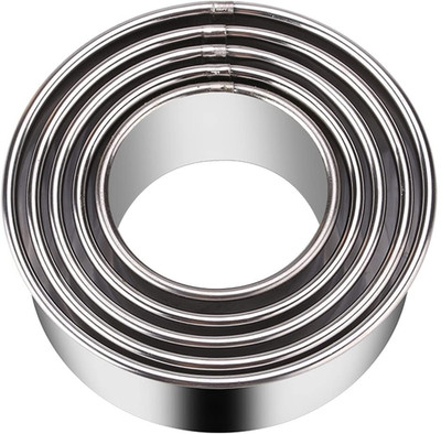 5 Pieces Biscuit Cookie Cutters Set,Stainless Steel Circle round Cookie Biscuit 