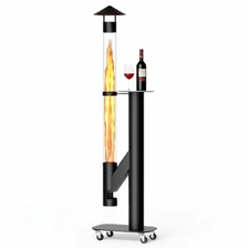 Patio Pellet Heater,71.2"H Wood Pellet Heater Including Thickened Base w/ Wheels