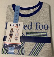 Limited Too Brushed Logo Elastic Waistband Girl  s 2 Pc Active Set S 7/8 